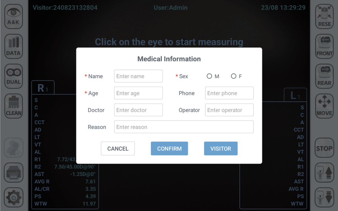 auto refractor biometer combination Myopia Pro 800 patient management