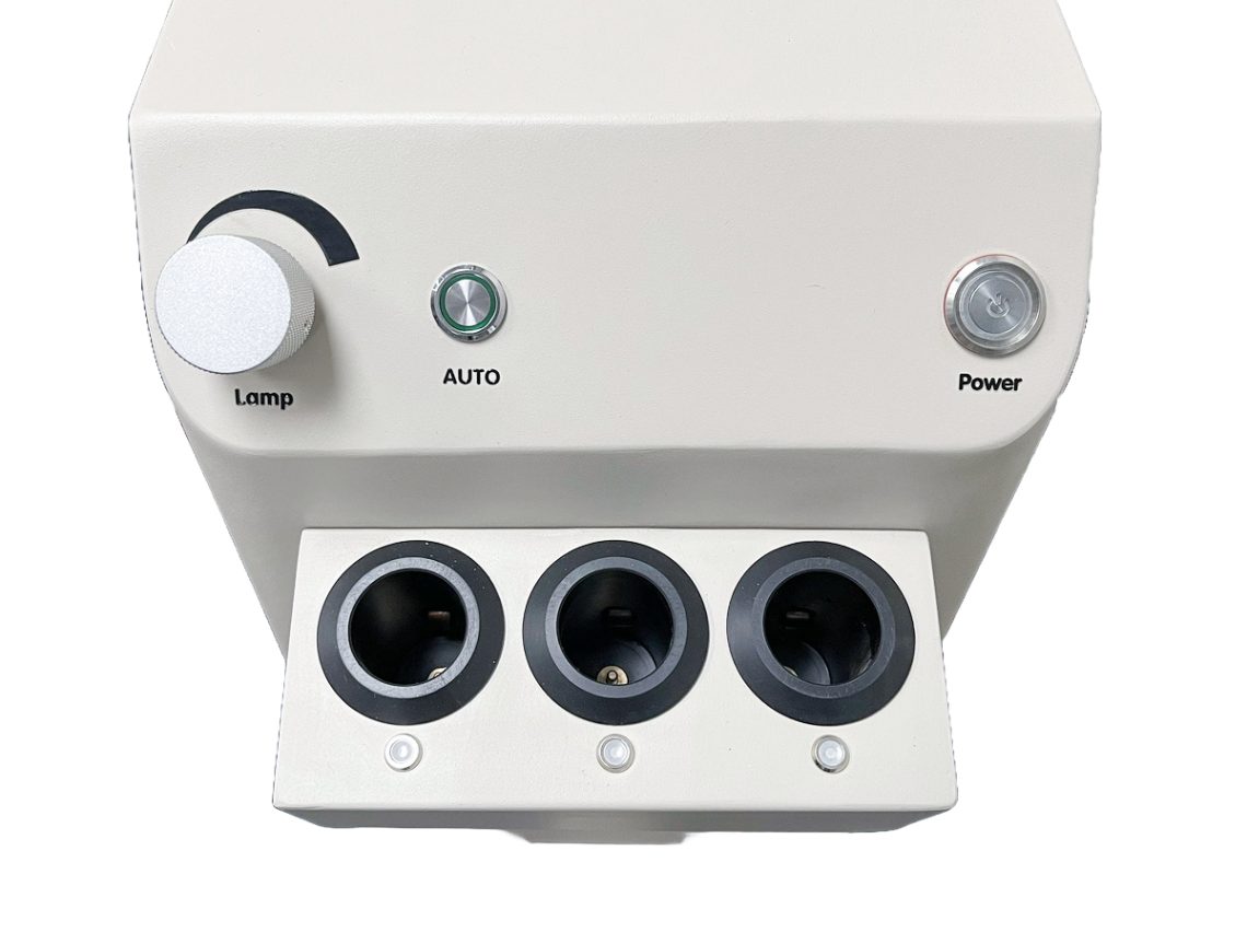 Chair and Stand combo ESC-2000 three charging slots for retinoscopes and ophthalmoscopes.